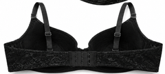 Burgundy Lace Underwire Bra, Full Coverage Push Up Bra for Women